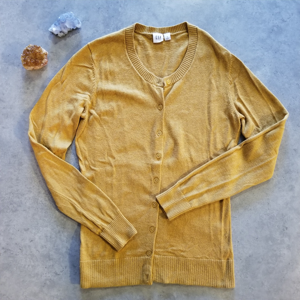 Mustard Yellow GAP Cardigan, Size Small, EUC